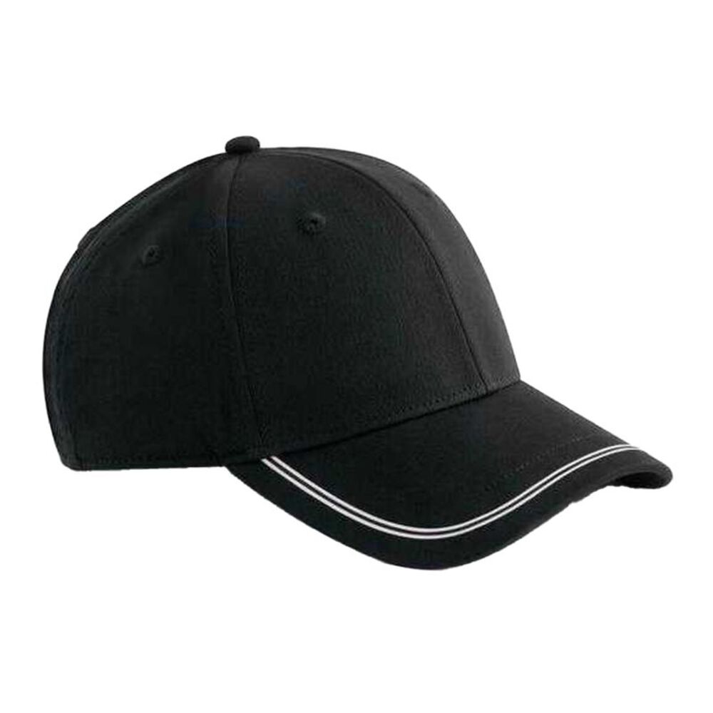 Beechfield Match Day Baseball Cap / Black/White